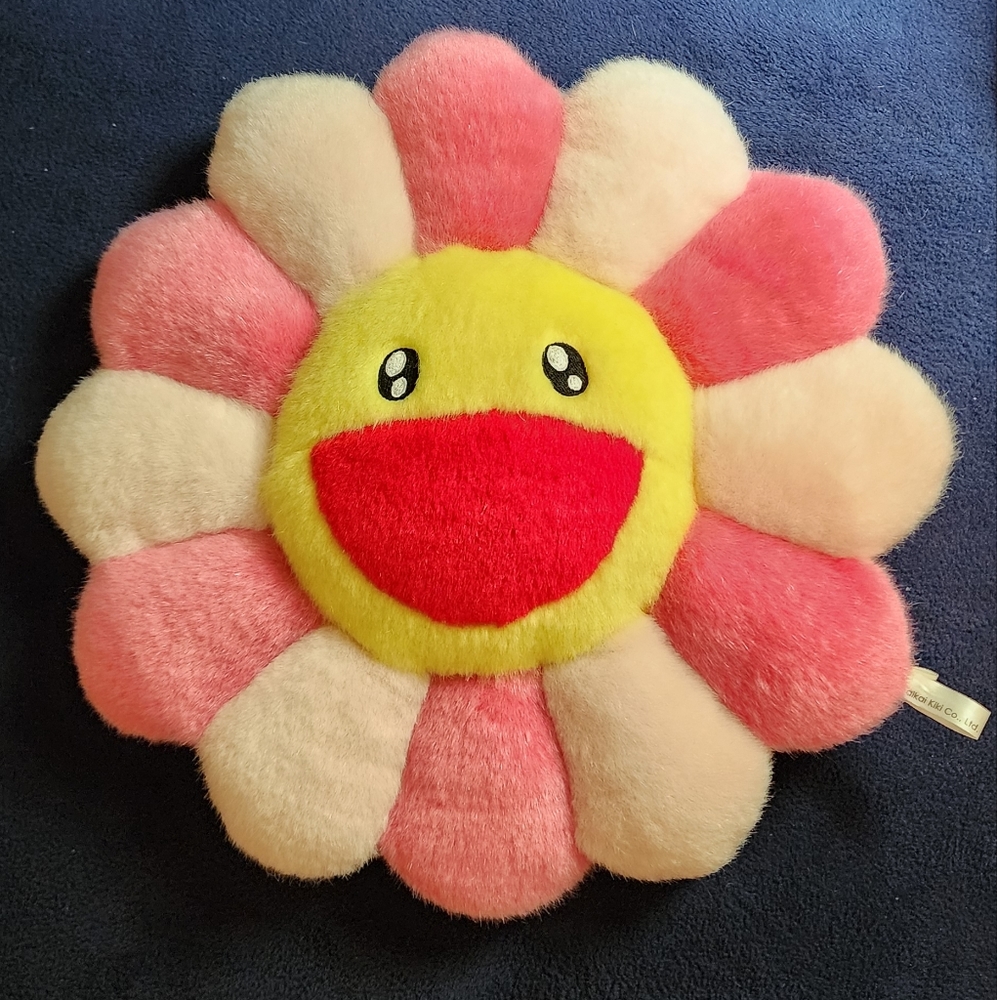 Takashi murakami pink flower cushion pillow plush